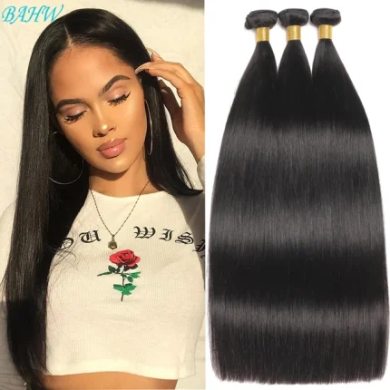 Peruvian Straight Hair Bundles Only Natural Straight Human Hair Bundles 12A 8-30 Inch Remy Human Hair Extensions For  Women